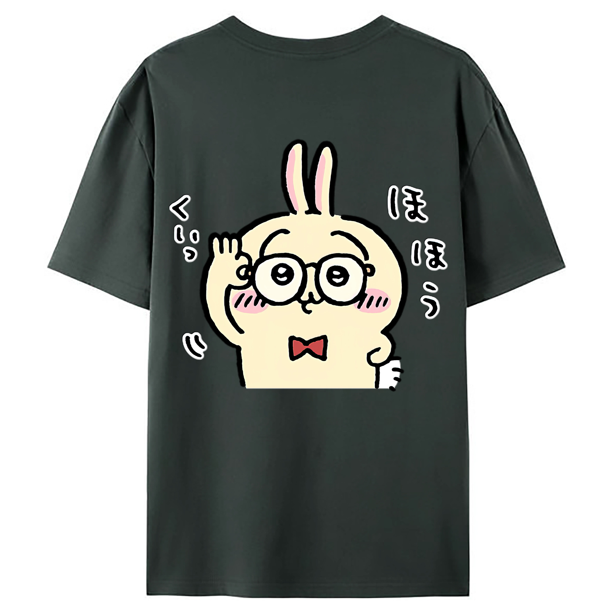 （画像用） ちいかわ うさぎ Chii-kawa usagi 綿100％ メンズ半袖Tシャツ（バックプリント） 通気性